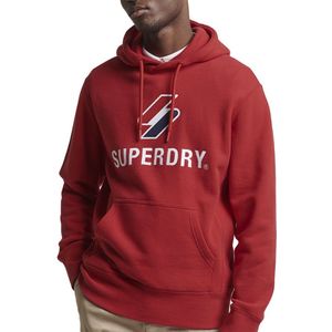 Superdry Code Sl Stacked Apq Capuchon Rood S Man
