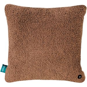 Qnuss Elektrisch Warmtekussen - Draadloos - Oplaadbaar - Energiebesparend & Duurzaam - Teddy - Hazelnut - 45x45 - Infraroodwarmte - Inclusief Powerbank