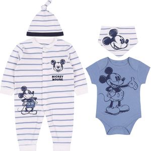 Mickey Mouse DISNEY - Blauw-wit gestreepte set voor jongens / 68