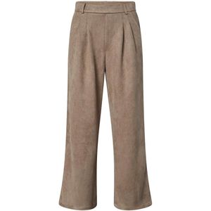 SisterS Point wide leg regular waist casual broek lichtbruin