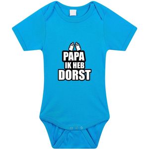 Papa ik heb dorst tekst baby rompertje blauw jongens - Kraamcadeau/babyshower cadeau - Babykleding 80
