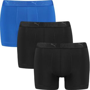 PUMA 3P microfiber boxers sport zwart & blauw - L