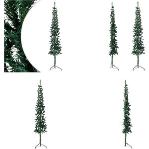 vidaXL Kunstkerstboom half met standaard smal 150 cm groen - Halve Kunstkerstboom - Halve Kunstkerstbomen - Kunstkerstboom - Kerstboom