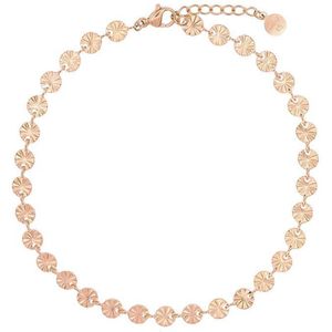 Mint15 Enkelbandje bloemetjes - Roségoudkleur RVS/Stainless Steel