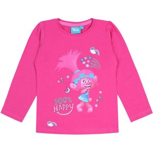 Roze TROLLS meisjesblouse met lange mouwen