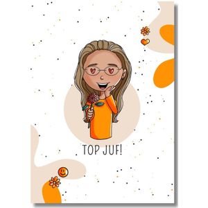 Top Juf schrift - A6 formaat - Liefs op papier