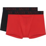 HOM - Boxerlines#2 - Boxer Briefs HO1 (2-pack) - Heren boxer met horizontale gulp - Rood/Zwart - Maat XL