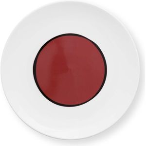VT Wonen Circles Earth Red - bord - ⌀ 23cm - porselein - lunchbord - klein dinerbord - rood servies