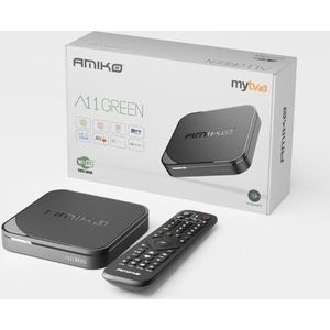Amiko A11 - Streaming Box - Groen - 4K UHD - Android 11 - 2GB DDR RAM - 16GB Flash - WiFi 5