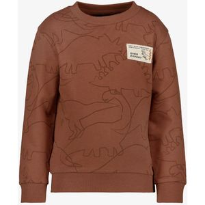 Unsigned jongens sweater met dino bruin - Maat 92