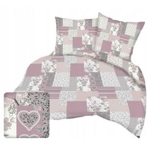 Kora Beddengoed 140x200 Roze Hartjes & Bloemen - 100% Katoen