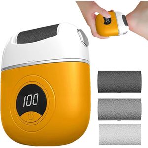 Elektrische voetvijl - Elektrische Eelt Verwijderaar - Elektrische Voetvijl - Eeltvijl - USB Oplaadbaar (incl. USB-kabel) - met 3 Rollen - Waterdicht IPX6 - voor Zolen, Tenen en Hielen - Oranje