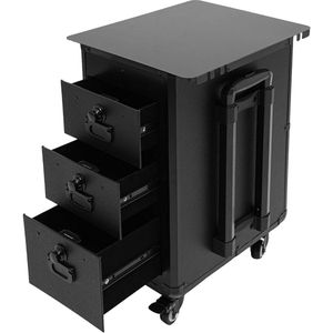 Professionele Makeup Koffer – Make-up Trolley – Cosmetica Koffer – Visagie Koffer – Beauty Organizer – Zwart – Stevig Aluminium Frame – Verstelbare Handgreep Met Wielen