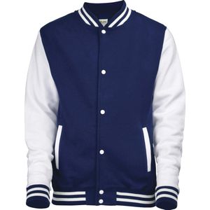 Awdis Kinder Unisex Varsity Jacket / Schoolkleding (Marine Oxford/Wit)