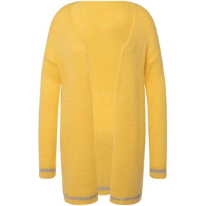 MIAMODA MIAMODA - Dames - Cardigan glitter-boordjes open model lange mouwen - Citroen - Maat 44+