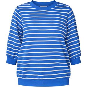 SISTERS POINT Eliso-ss - Dames Blouse - Cobalt/cream - Maat S