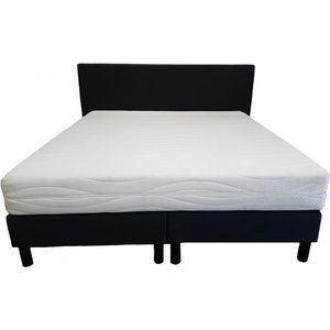 Nessa® Boxspring Hotel - Zwart Stof - 180x200 cm - Inclusief 7-zones Pocketvering Matras