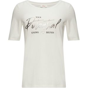s.Oliver - T-shirt - Maat XS - Vrouwen - 02D3 WHITE - katoen
