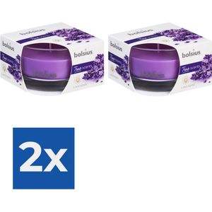 Bolsius Geurkaars 80/50 mm - True Scents Lavendel - Kaars - Sfeer - 1 stuk. - Voordeelverpakking 2 stuks