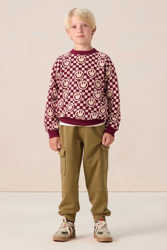 Sissy-Boy - Donkerrode Sweater - Met Smiley Print