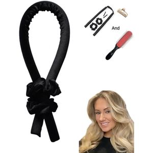 Krulspelden-Heatless Curls -Haarklem-Inclusief een haarborstel- krulspelden rollers- krultang -tiktok hot sale-7-delige set-zwart