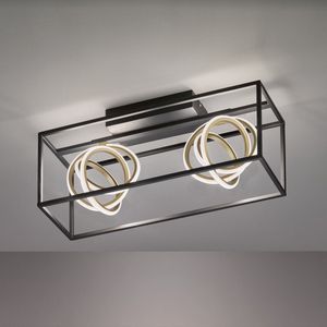 Fischer & Honsel - Plafondlamp Gisi - 2x LED 130 W (incl.) - Mat Zwart
