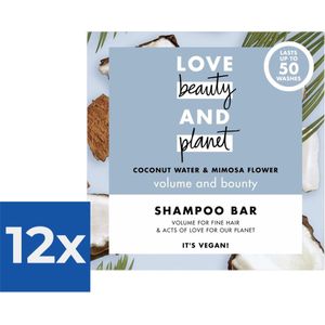 Love Beauty and Planet Shampoo Bar Coconut Water & Mimosa Flower - 90 gram - Voordeelverpakking 12 stuks