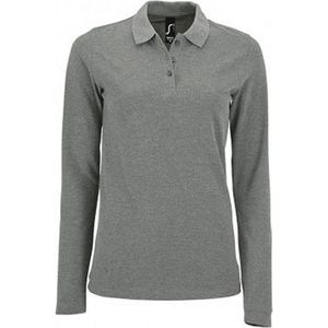 SOLS Dames/dames Perfecte Lange Mouw Pique Polo Shirt (Grijze Mergel)