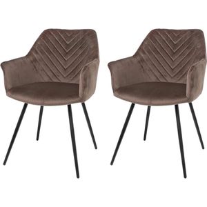 Riverdale eetkamerstoelen Lynn - Met armleuning - Taupe - 81cm hoog