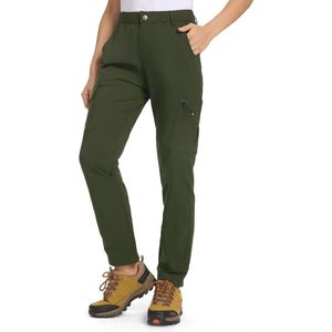Dames Wandelbroek - Lichte Ademend Cargobroek met Waterafstotende en Sneldrogende Eigenschappen - Outdoor Trekkingbroek met UV-Bescherming en 6 Zak