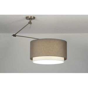 Lumidora Hanglamp 30146 - E27 - Bruin - Taupe - Textiel - ⌀ 47 cm