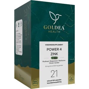 Goldea Health Power 4 Zink - Voedingssupplement - Voordeelverpakking - 120 stuks