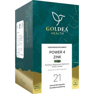 Goldea Health Power 4 Zink - Voedingssupplement - Voordeelverpakking - 120 stuks