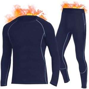 Thermisch ondergoed set voor heren - lange onderbroek en fleece gevoerde basislaag voor training, skiën, hardlopen en wandelen