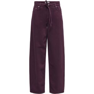Only - Onlgianna Milly Mw Belt Pant - Bordeaux - Rechte Jeans - L32