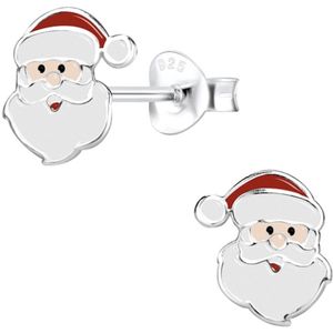 Oorbellen meisje | Oorbellen kind | Zilveren oorstekers, vrolijke kerstman