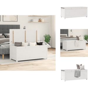 vidaXL Opbergbox - Opbergboxen - Gereedschapskist - Opbergkist - Opbergbox wit 110x50x45,5 cm massief grenenhout