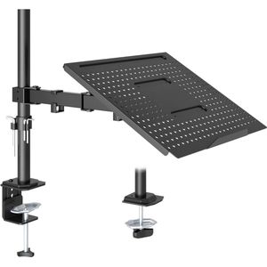 Monitor arm with ventilated laptop tray - fully adjustable for 13 to 32 inch LCD LED screen - up to 16 inch notebook - 2 mounting options - tilt, swivel and rotate