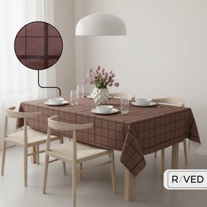 Raved Tafelzeil Vierkant Uitwasbaar  140 cm x  310 cm - Donkerbruin - Waterafstotend