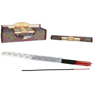 Tulasi Wierook sticks in huisgeur Witte Salie - 40x sticks van 22 cm - Ontspannend - 24 grams - Ontspannend - Kalmerend - stokjes
