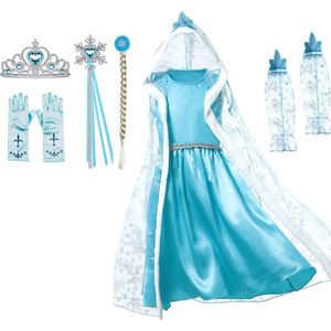 Prinsessenjurk meisje - Verkleedkleren - Betere Merk - maat 92/98 (100) - Toverstaf prinses - Kroon - Carnavalskleding meisje - Prinsessen speelgoed