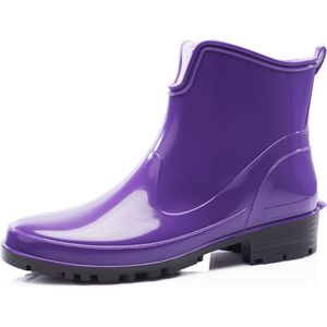 Ladeheid LA-LMG-930-Elke Dames Regenlaarzen - Rubber - Enkelhoogte - PVC - Waterdicht – Violet – 40