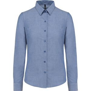 Kariban Dames Oxford blouse lange mouwen K534 - Oxford Cobalt Blue - 3XL