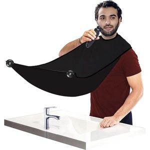 Baardschort - Scheerhaarcollectie Slab - Scheerdoek - Voor baardhaar - Mannen - Collectiedoek is glad en antiaanbaklaag - Wordt geleverd met 2 zuignappen - Houdt de gootsteen schoon - Perfect verzorgings- of verjaardagscadeau voor mannen - Zwart