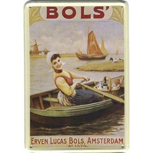 Bols reclame Erven Lucas Bols Amsterdam - Metalen - reclamebord 10x15 cm