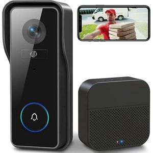 Equivera Video Deurbel met Camera - Video Deurbel met Camera - Video Deurbel - Draadloze Video Deurbel - Weerbestendige Video Deurbel - Nachtzicht - Personenherkenning - Bewegingssensor - Buitenbeveiliging