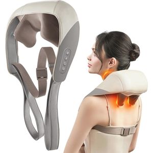 Shiatsu Massageapparaat voor Rug en Nek met Warmte - Elektrisch Massagekussen voor Spierontspanning en Pijnverlichting