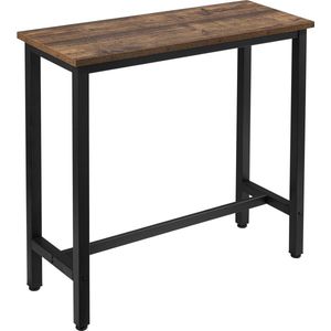 Bartafel Hoge tafel Bistrotafel met metalen structuur Spaanplaat tafelblad,Keukentafel Eettafel 100x40x100cm,Vintage hout