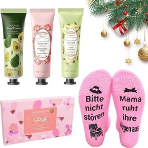 Cadeauset voor vrouwen met handcrème en sokken - Perfect voor kerst, moederdag en verjaardagen
