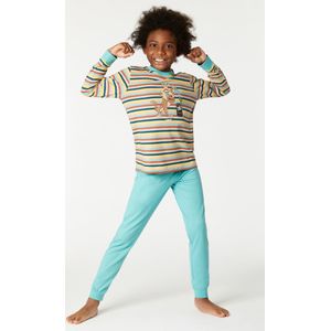 Woody pyjama jongens/heren - multicolor gestreept - mandrill app - 221-1-PLC-S/929 - maat 152
